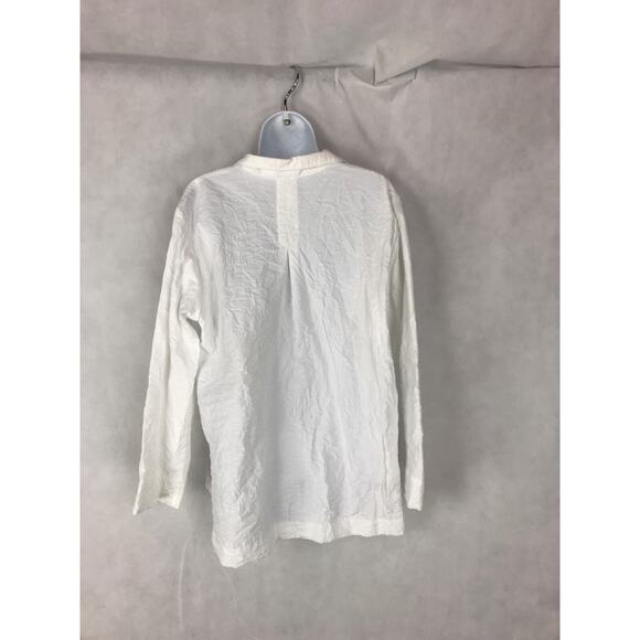 Spirithouse Crinkle Ranger Shirt Button Swing Top M White Lighweight Lagenlook - Picture 8 of 15